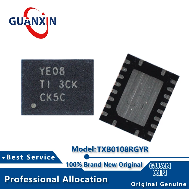 

100% New Electronic TXB0108RGYR TXB0108RGYT Marking YE08 VQFN-20 TXB0108