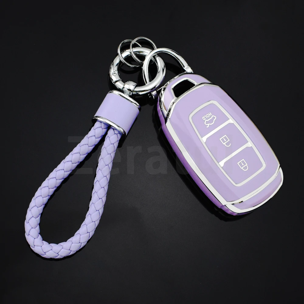 3 Buttons TPU Shell Fob Car Key Case Full Cover For Hyundai Santa I30 IX35 Encino KONA Solaris Azera Grandeur Elantra Accent Fe