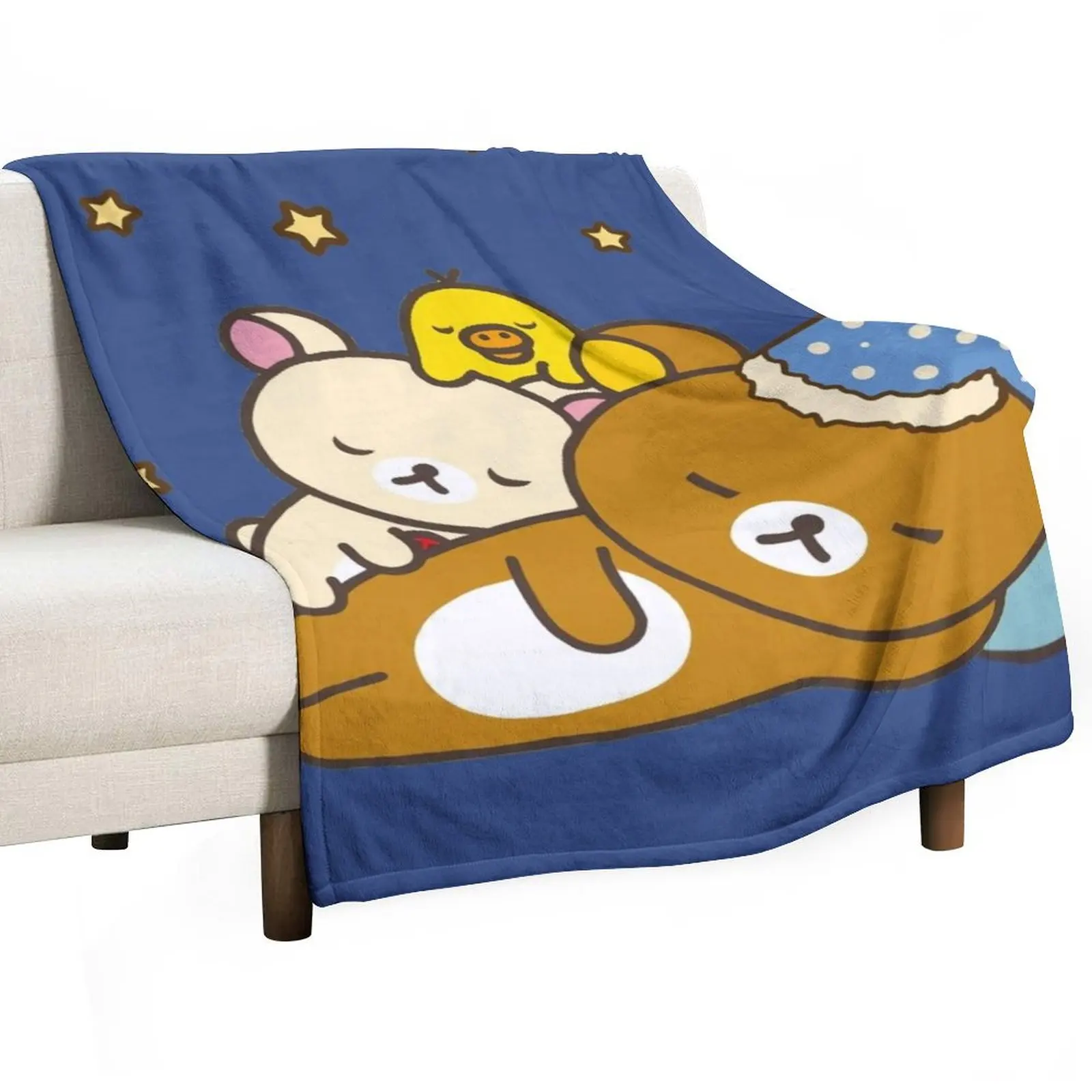 

Sleepy time bears Rilakkuma Throw Blanket Flannel Furry Luxury St Luxury Designer Blankets