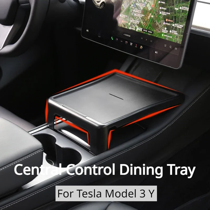 Dining Tray for Tesla Model 3 Y Console Food Eating Table Multi-Function Dining Tray Small Table Desk Car Interior Accessories