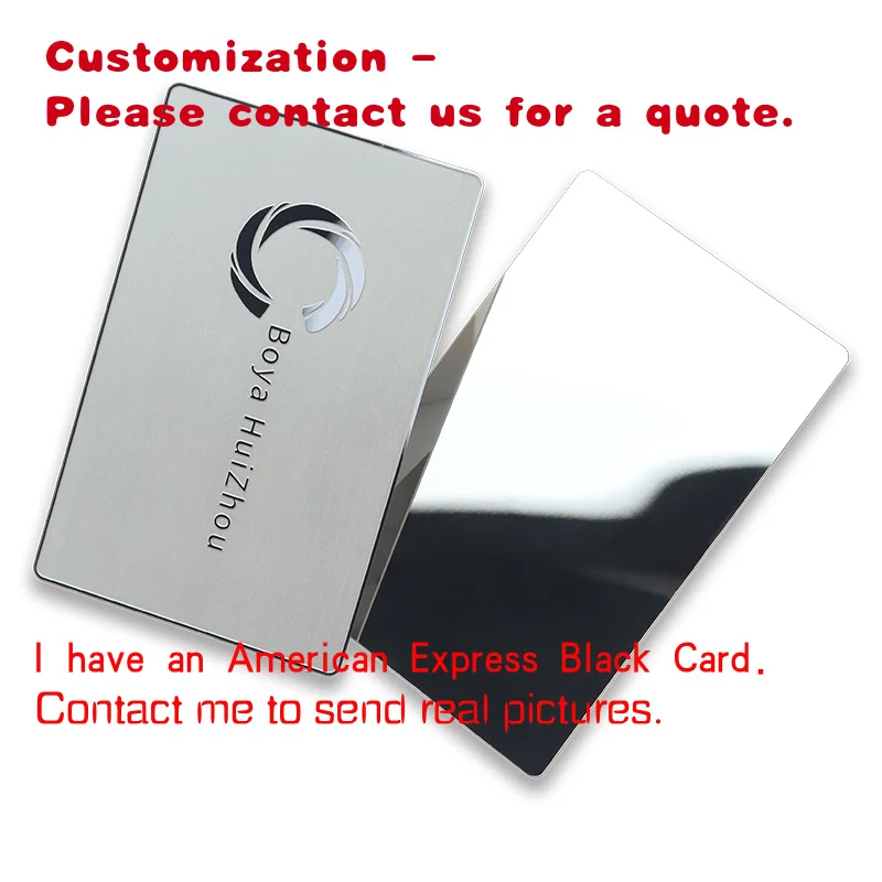 

custom.Customized Engraved Stainless Steel Business Card Laser Cut Metal Mirror Silver Metal Visiting Business Cards Luxury