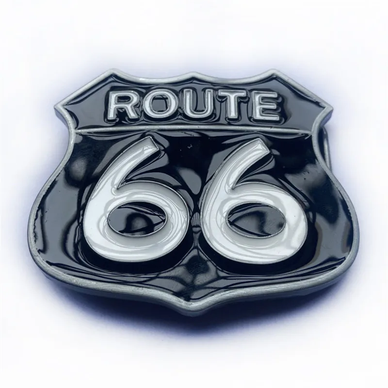 ROUTE 66 gesper ikat pinggang kasual modis gaya Barat gesper sabuk