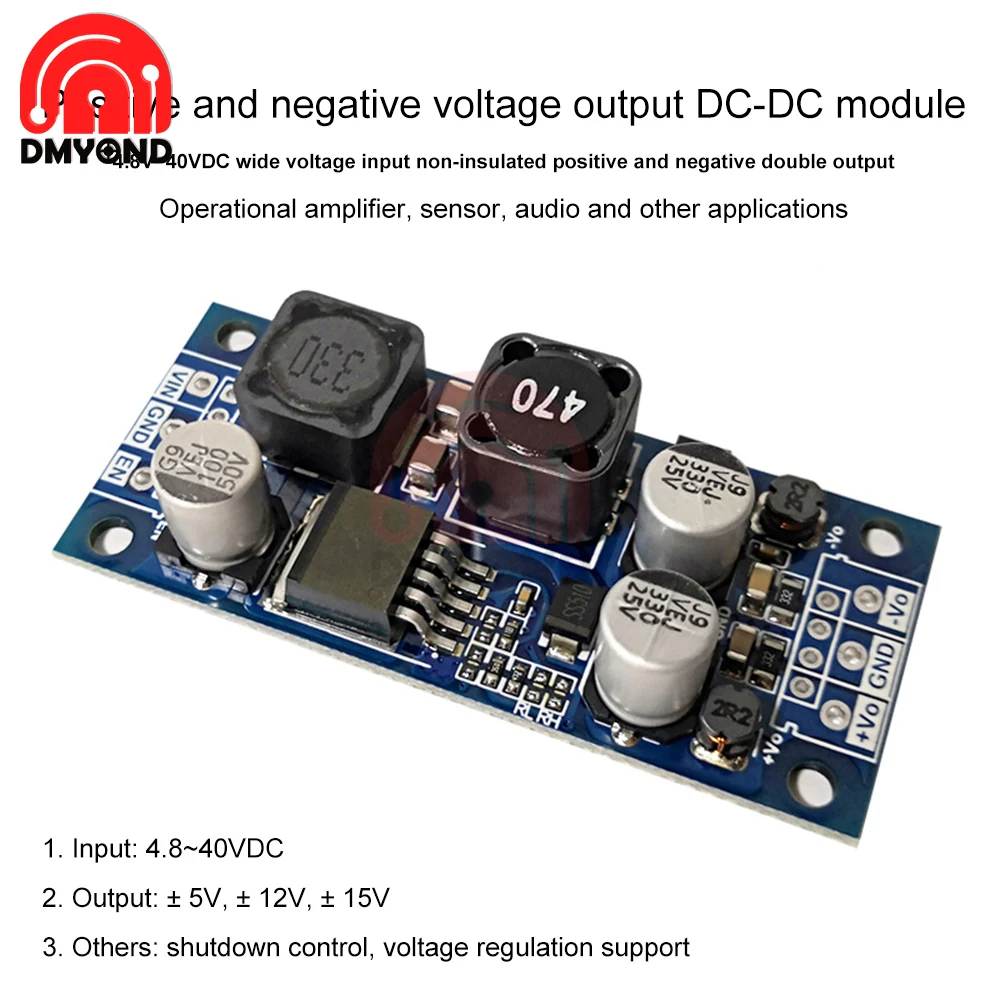 DC-DC Buck-Boost Power Supply Module Single-Channel Non-Geïsoleerde 4.8 ~ 40V Tot ± 5V/± 12V/± 15V Voor Op Amp Audio Sensor Module