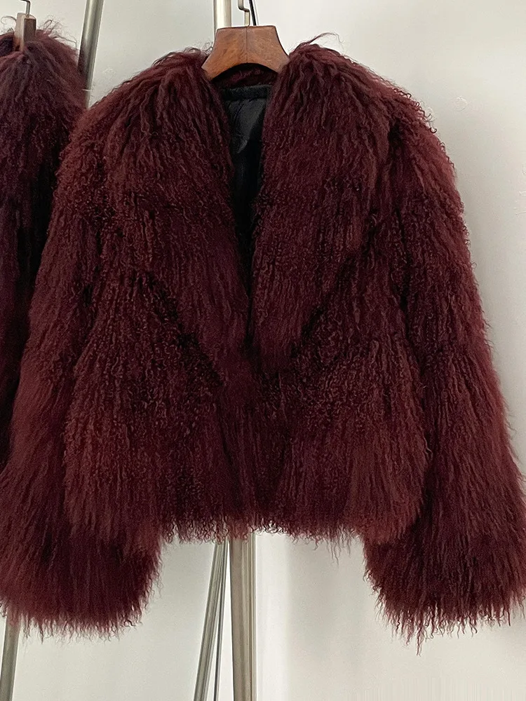 여성을위한 ZMEENNA 곱슬 가짜 모피 코트 겨울 우아하고 세련된 얽히고 설킨 재킷 푹신한 옷깃 따뜻한 겉옷 ZM4049