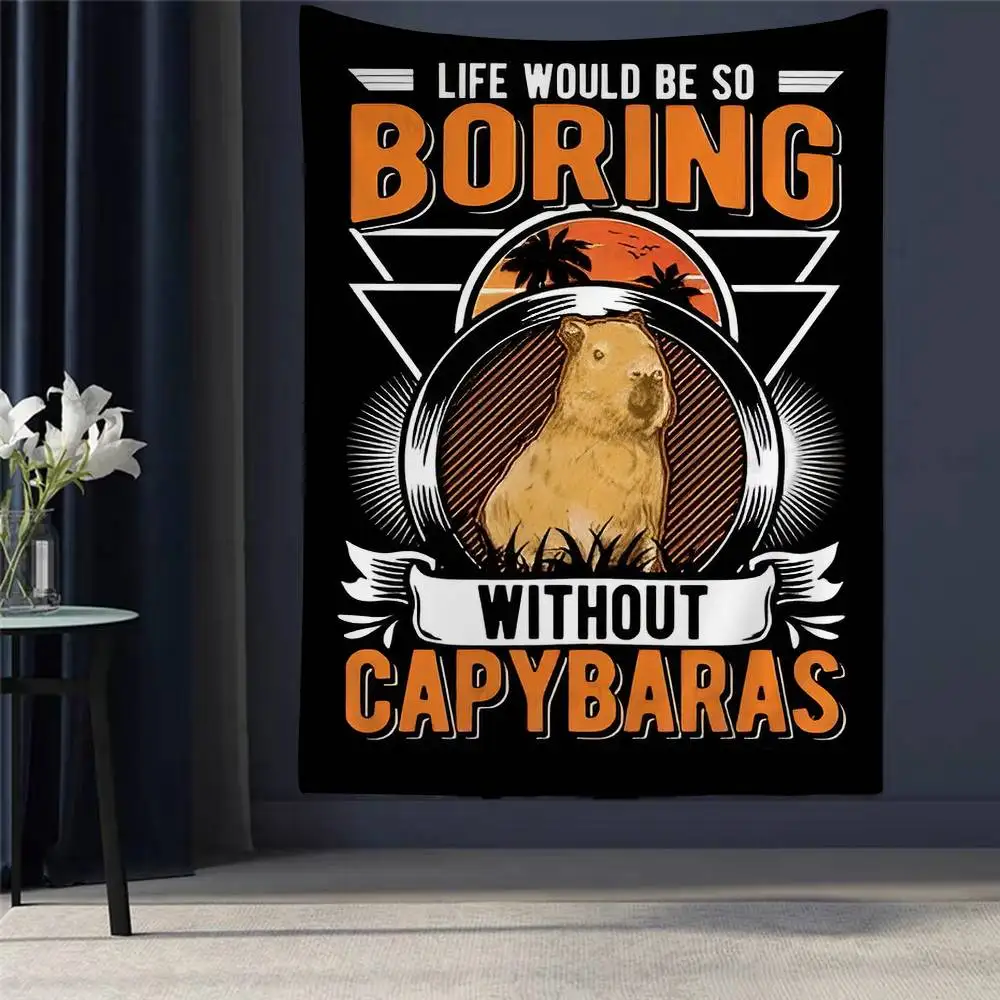 

Capybara Animals Cartoon Tapestry Home Decoration Hippie Bohemian Decoration Divination Home Decor
