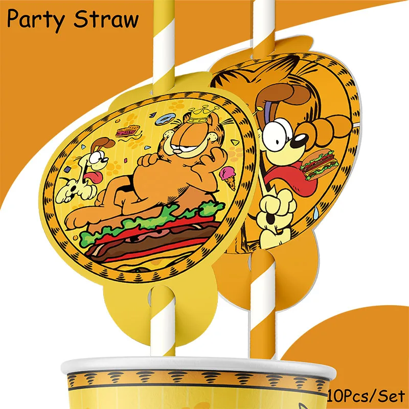 Garfielde Cartoon Cute Birthday Party Supply Stoviglie Decorazione Regalo per bambini Ragazzo Palloncino Cake Topper Banner Baby Shower Decorazioni per la casa