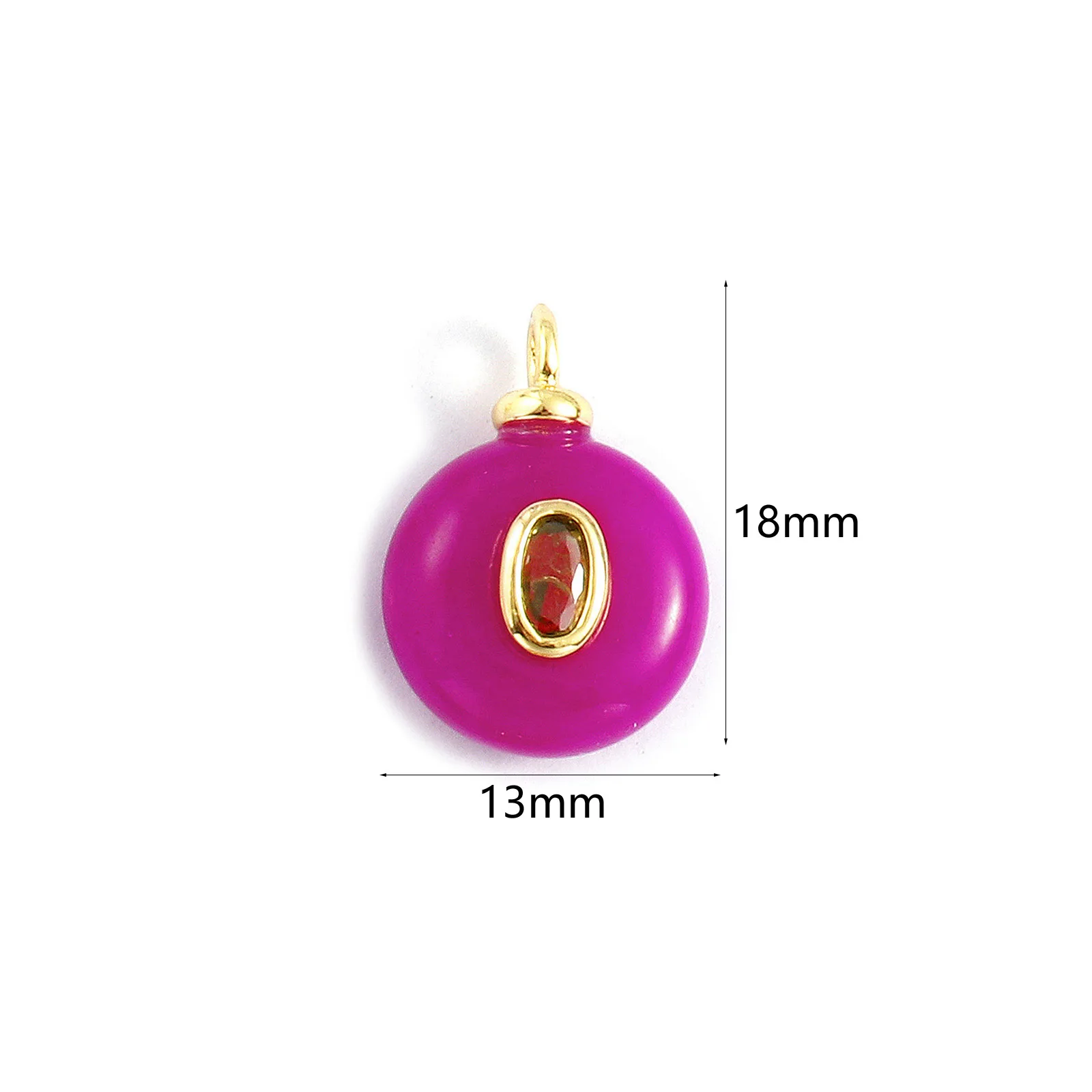 1 Piece Cubic Zirconia & Natural Stone Geometric Charms Round 18K Gold Plated Pendants For DIY Necklace Bracelet Jewelry Making