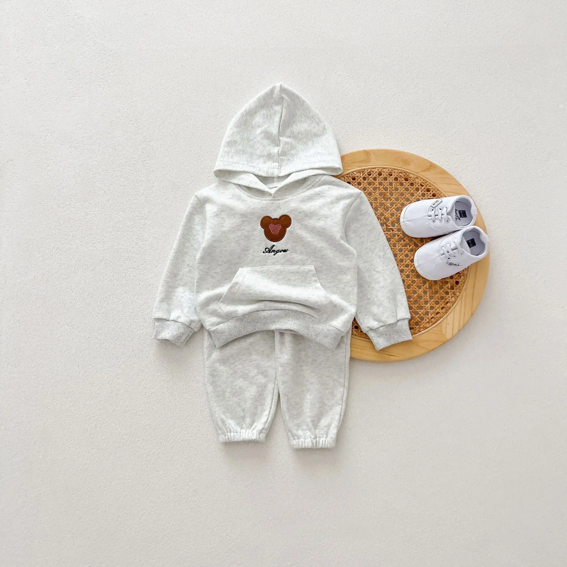 

2pcs Sets For Baby Autumn Winter Clothing 2024 Korea Newborn Baby Tracksuit Casual Hooded Embroidered Sweatshirt Pant Kid Outfit