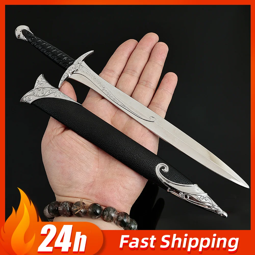 

28cm New Elf Sting Hobbit Ian McKellen Frodo Baggins Medieval Weapon model Keychain Ornaments Collection Desktop Display Toys