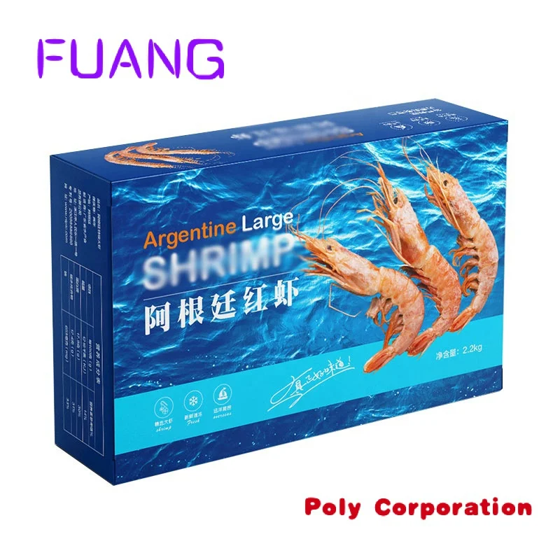 Custom  Manufacturer Frozen Shrimp Food Box Custom Designs Corrugated Seafood Packaging Boxes