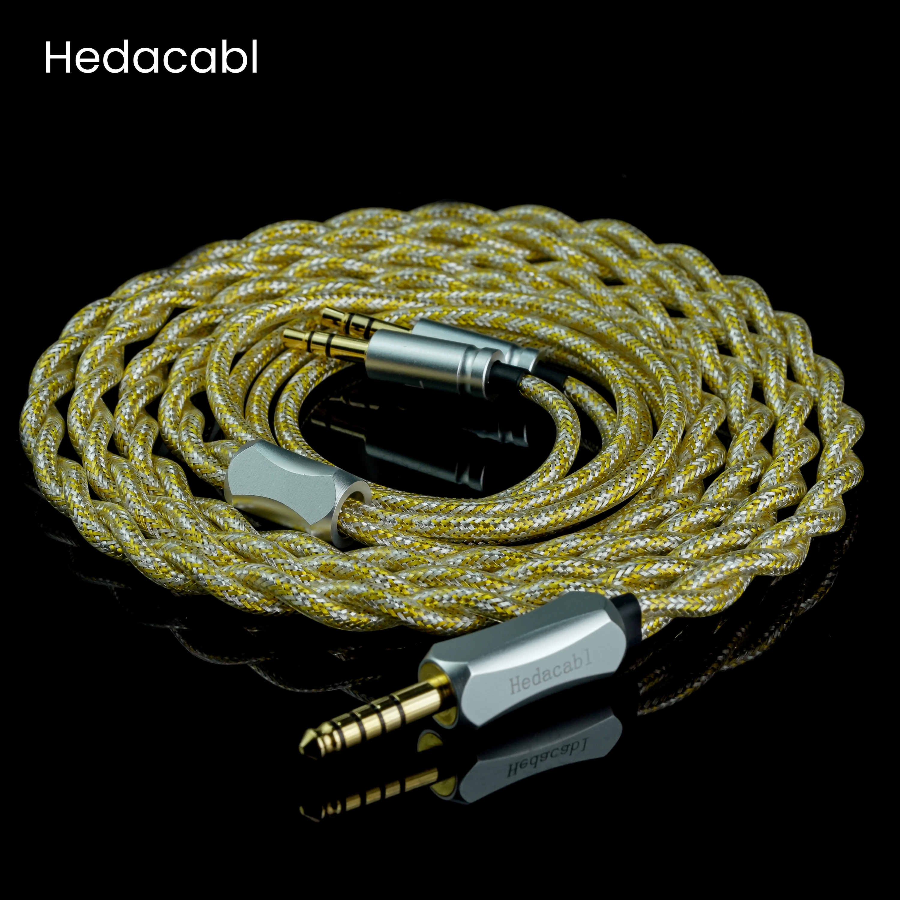 Hedacabl HD-03 OCC Gold and Silver Plated Shielded Headphone Upgrade Cable Dual 3.5mm to 4.4mm Compatible with HIFIMAN HE400se