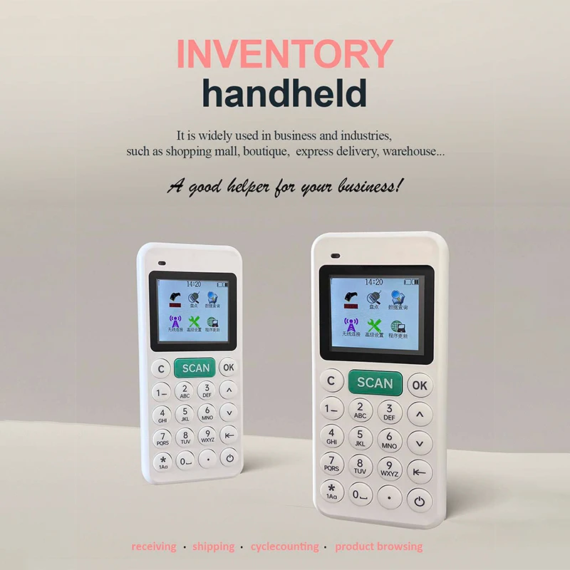 HBAPOS-Handheld Wireless Mini Barcode Scanner, PDA Data Collector, leitor, 1D, 2D Código de barras, Terminal POS para Logística Armazém