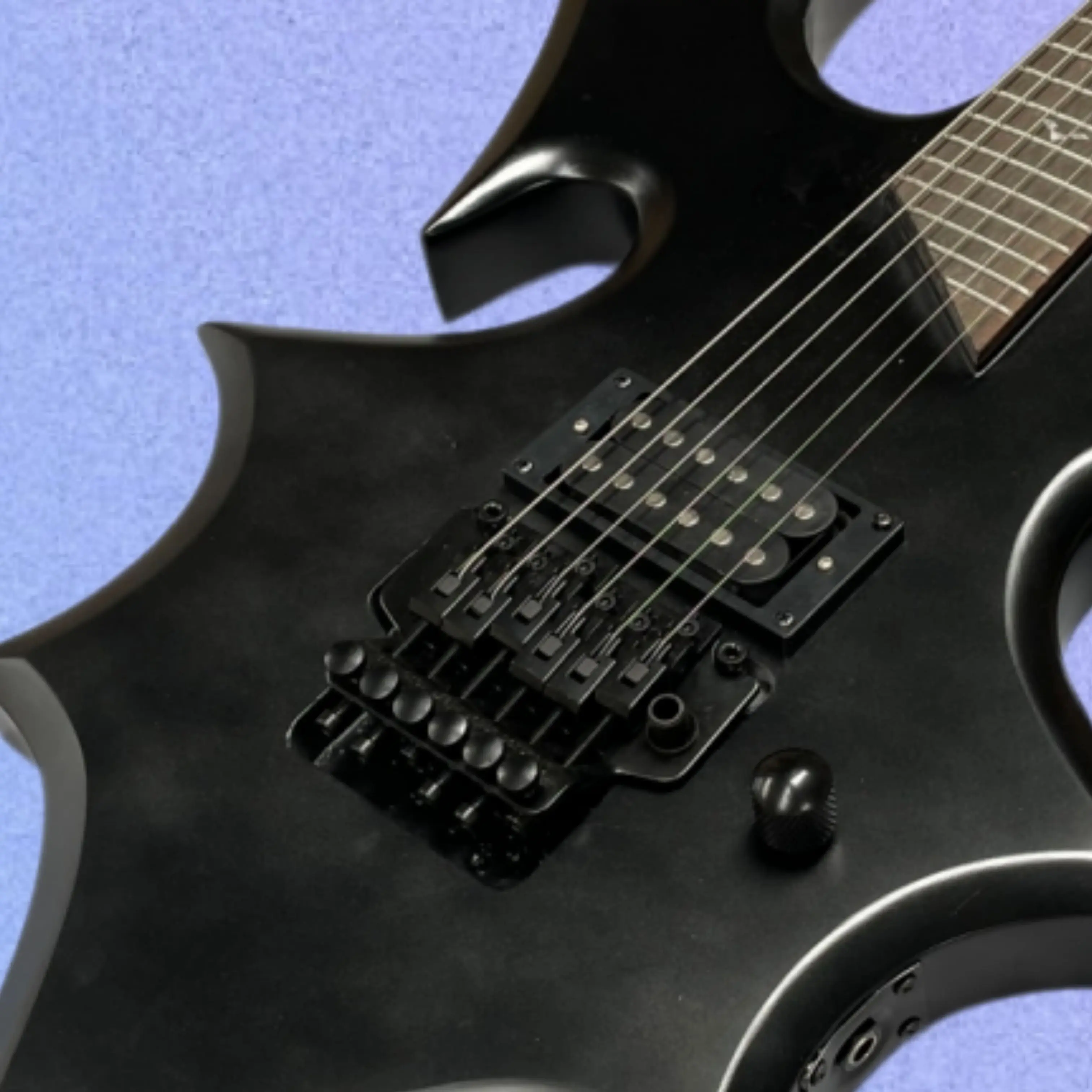 New Matte Black Electric Guitar,Irregular Mahogany Body and H-Style Pickup Guitars,Stylish Stage Performance Electric Guitarra