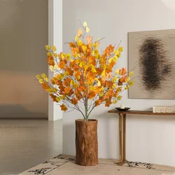 40-60cm Artificial Maple Tree Fake Fall Leaves Tropical Plants Silk Maple Leaves Branch For Harvest Festival Halloween Decor
