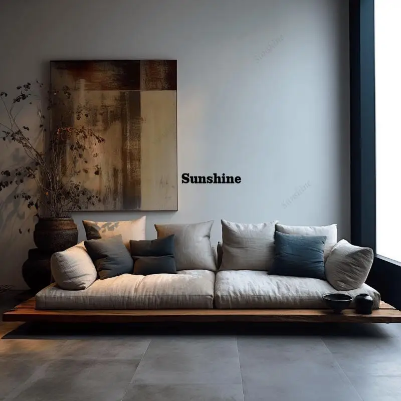 

Bed and Breakfast Hotel Lobby Reception Rest Area Solid Wood Sofa Surprise Quiet Wind Living Room Household Fabric Sofa