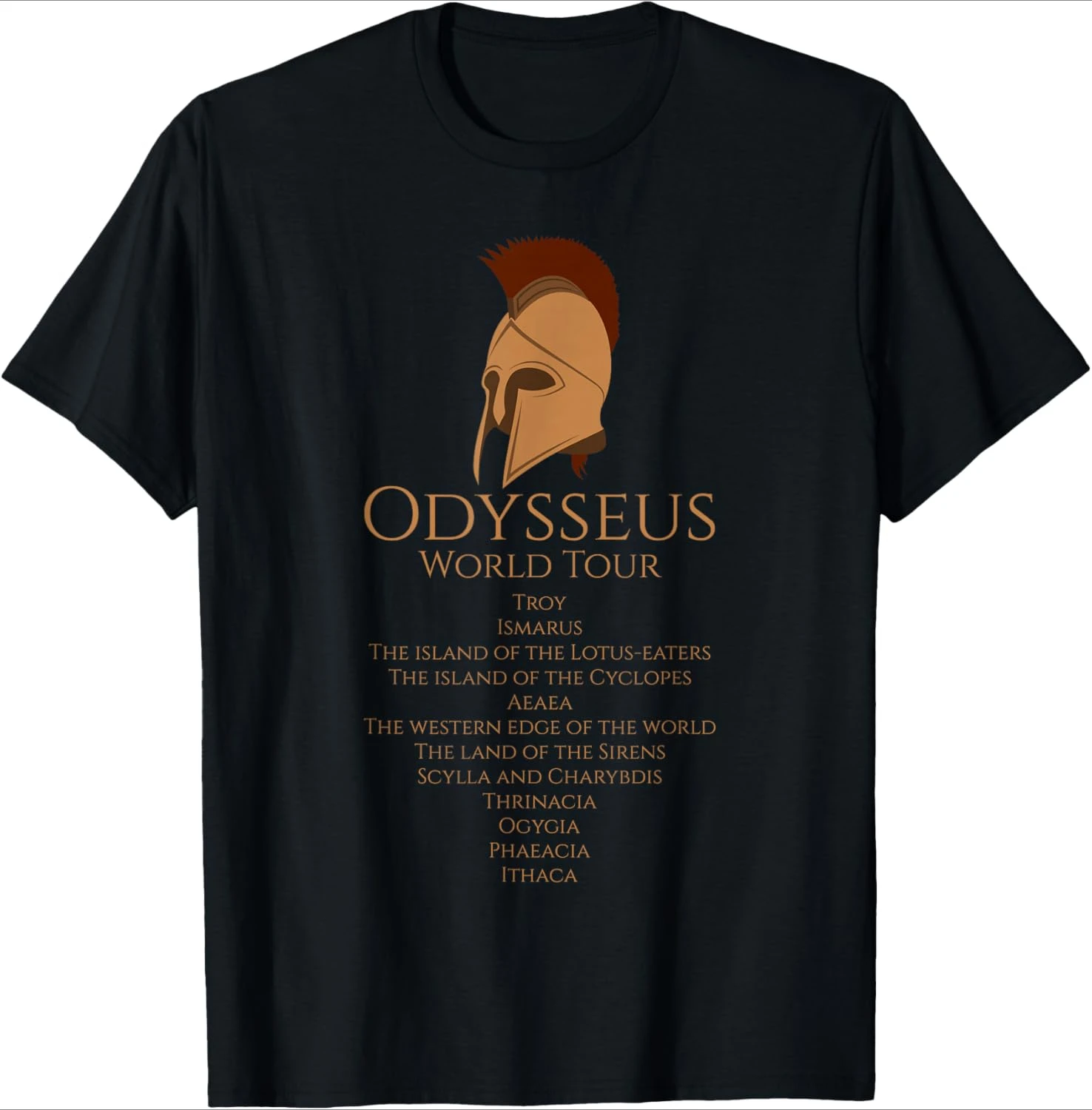 

Odysseus World Tour-Ancient Greek Epic Mythlogy design-100%cotton summer casual O-neck short sleeve printed men's T-shirt.