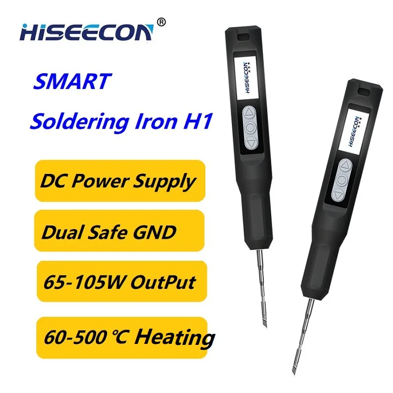 NEW Electric Soldering Iron HISEECON H1 65W DC Power Supply LCD Display 180-500℃ Adjustable  With C210 Tips Set Fast Tin Meltin