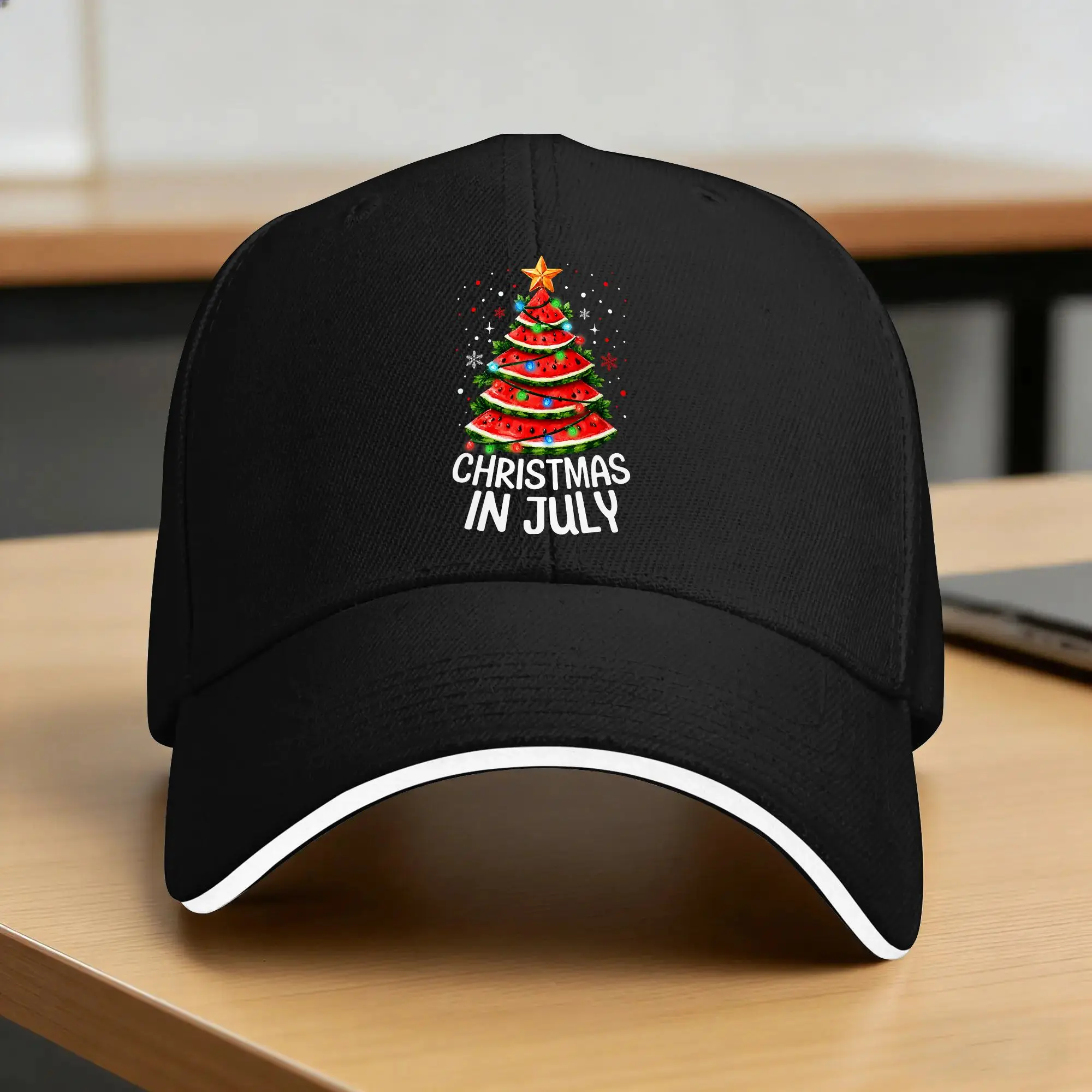 Casual Baseball Cap Watermelon Xmas Tree Christmas in July Tennis Skate Trucker Hat For Unisex Dropshipping Stylish Snapback Cap