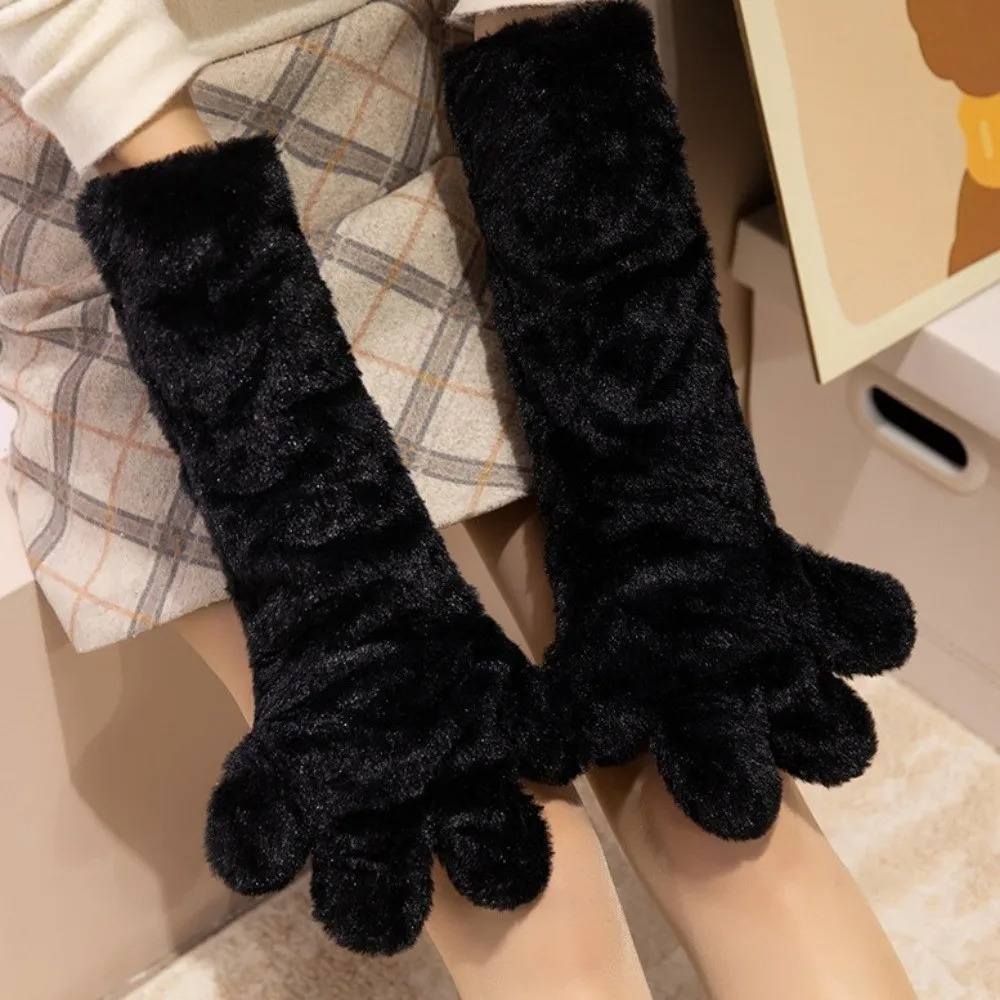 

Kawaii мультфильм косплей костюм перчатки утолщенные пушистые плюшевые перчатки с кошачьей лапой теплый реквизит для косплея варежки с кошачьими когтями вечерние