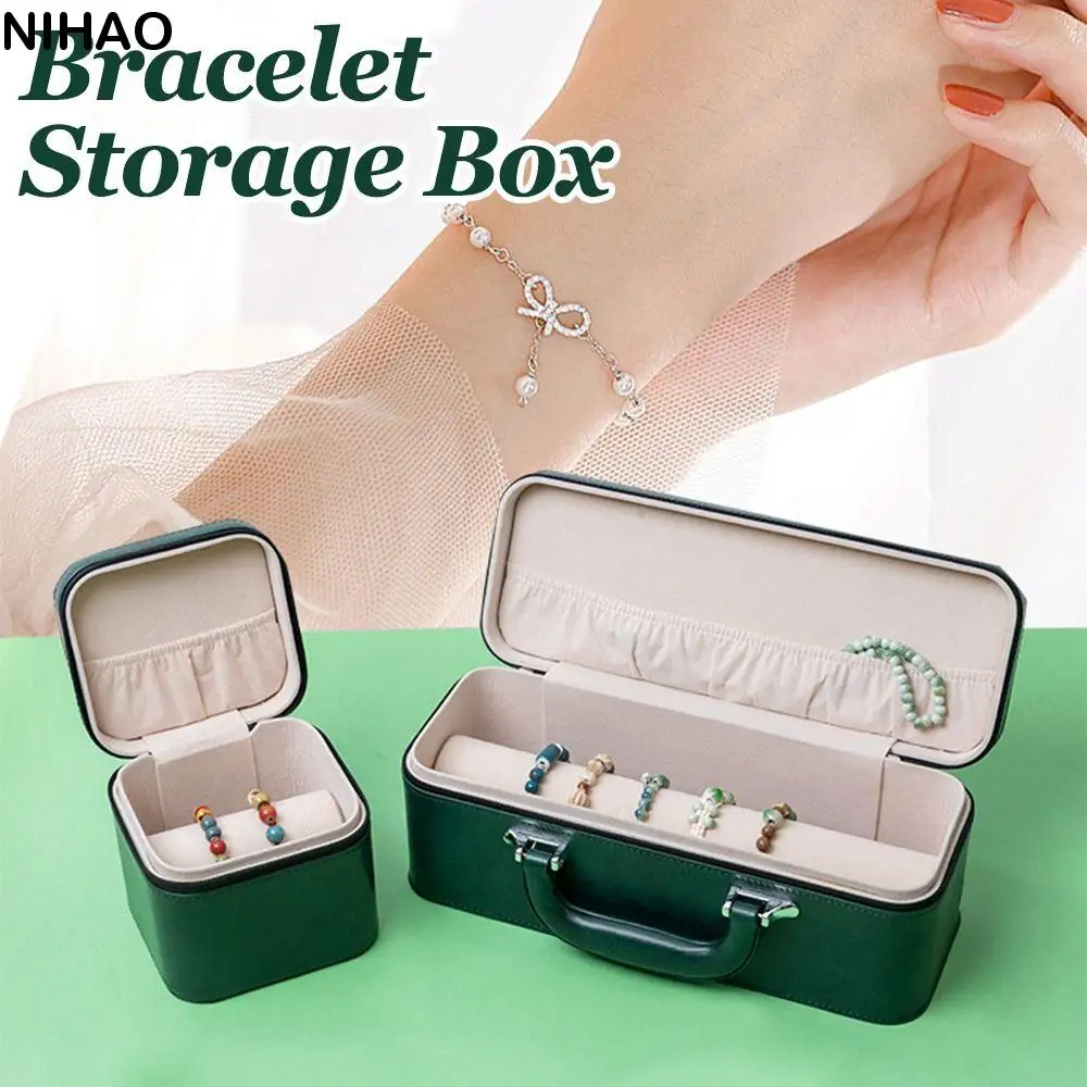 

Vintage Watch Display Box PU Leather Compact Wristwatch Holder with Handle Thickened Bracelet Storage Boxes Antique Collection