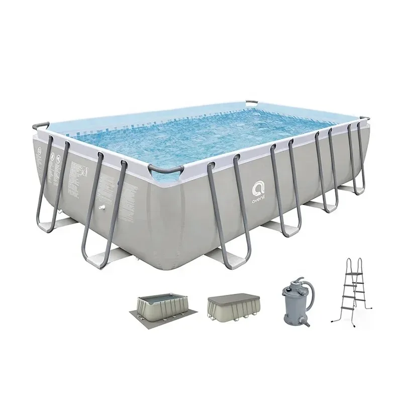 

Jilong Avenli hot sales mistal frame pool in stock container swimming pool with sand filter pump above ground pool for family