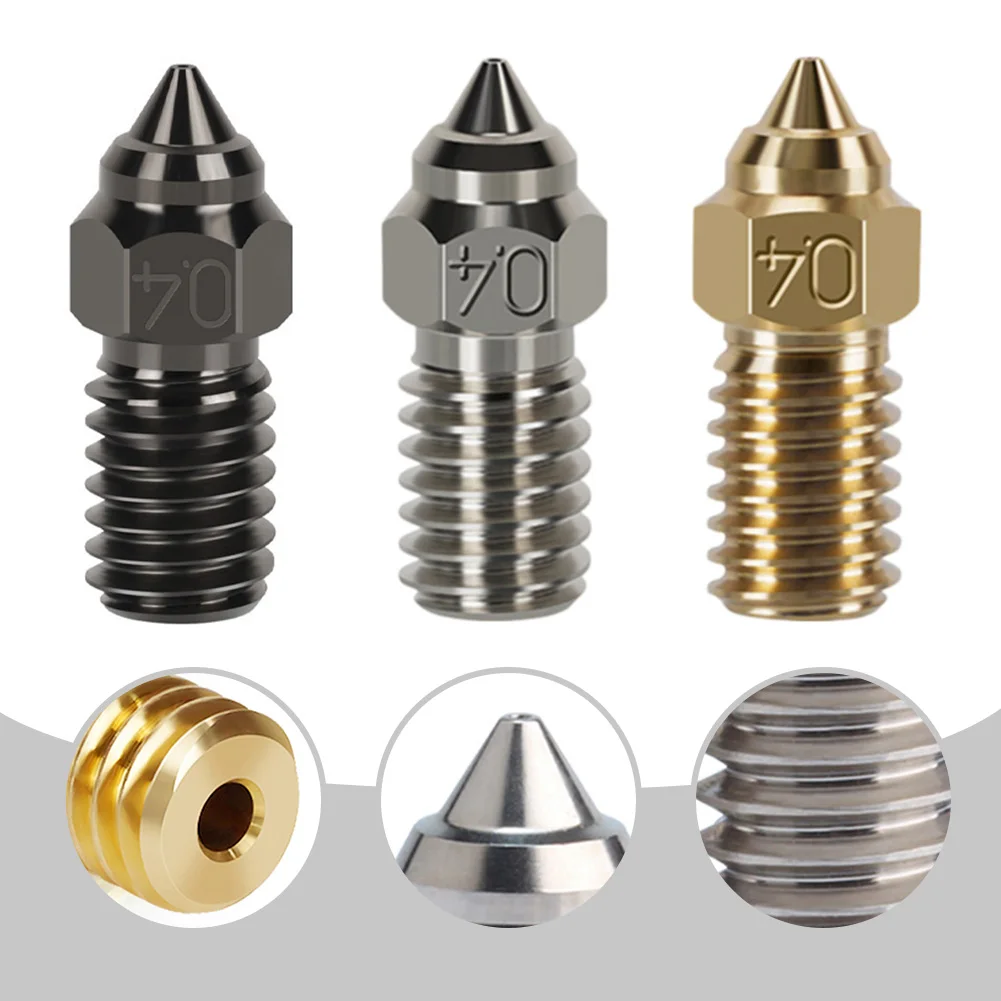 3pcs For 3D Printer Nozzle For Ender 7/5/3V3SE High Speed M6 Extruder Nozzle Brass/Chrome Zirconium Copper/Hard Steel Nozzles