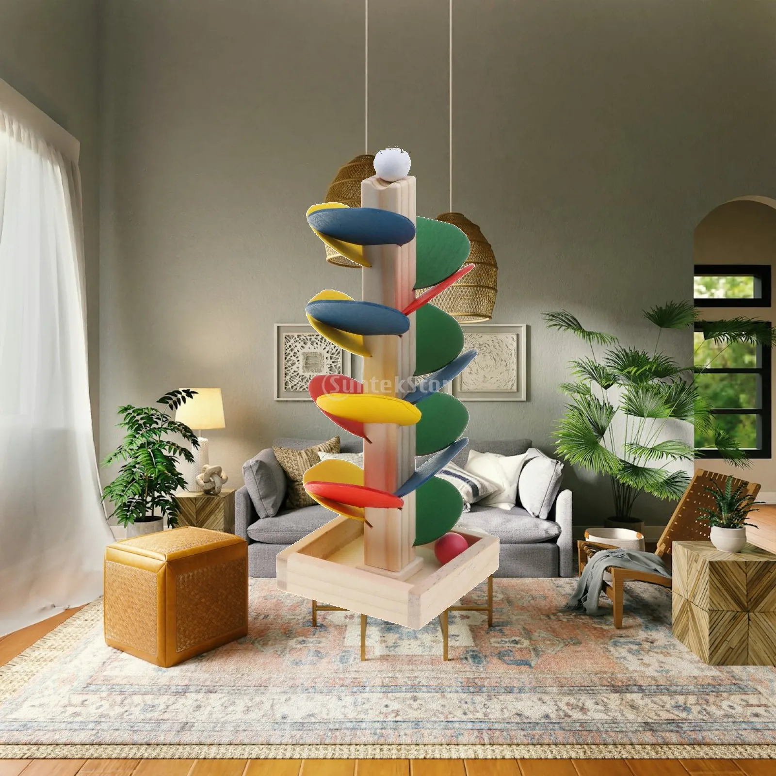 

Marble Ball Wooden Tree Puzzle Stacking Toy for Children Base Skills Educational Games and Outdoor Play