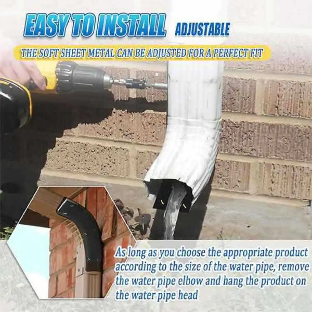 Downspout Muffler Metal Cotton Insert Noise Reducer Roof Gutter Drainage System Pipe Silent Flow Dampening Hardware