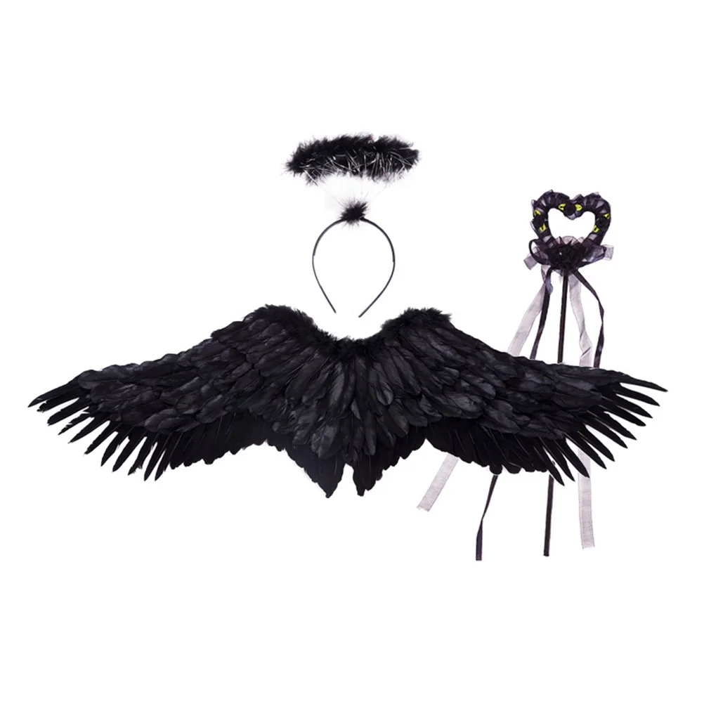 Halloween Costume Wings Angel Wing Kids Fairy Outfit Child Masquerade Carnival Role Play Cosplay Performance Prop