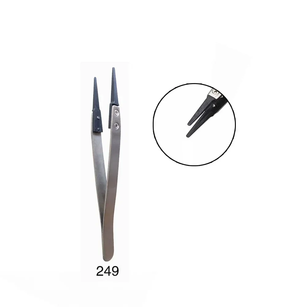 

Stainless Steel Craft Tweezers With Replaceable Tip High Strength Anti Static Non Magnetic Acid Base Protection