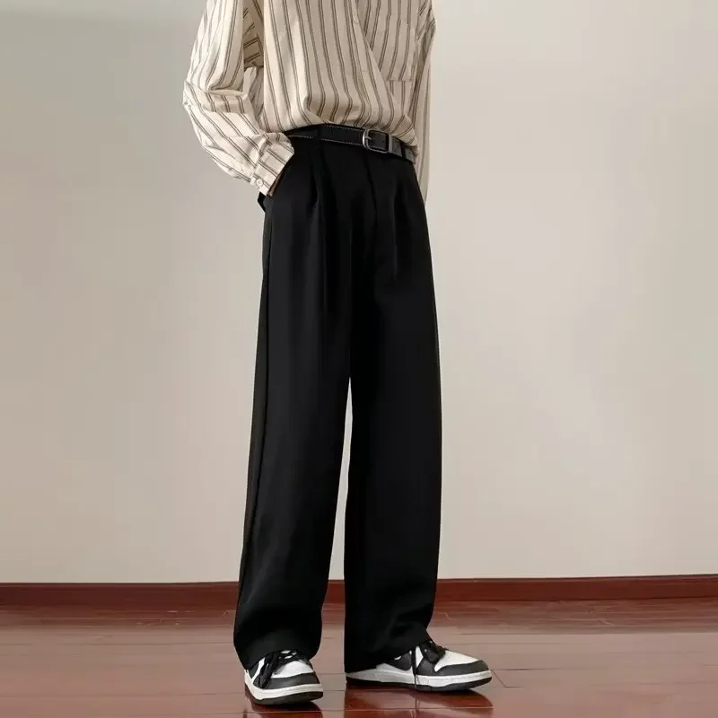 Business Spring Versatile Men's Long Pants Trendy Pants Summer New Ice Silk Slim Thin Casual Pants Men's Straight Tube