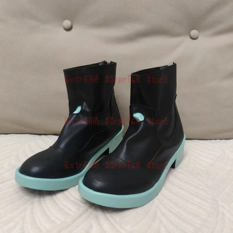 

vivi 2025 36-43 Size IN STOCK MIKU Cosplay Black PU Leather Shoes Prop