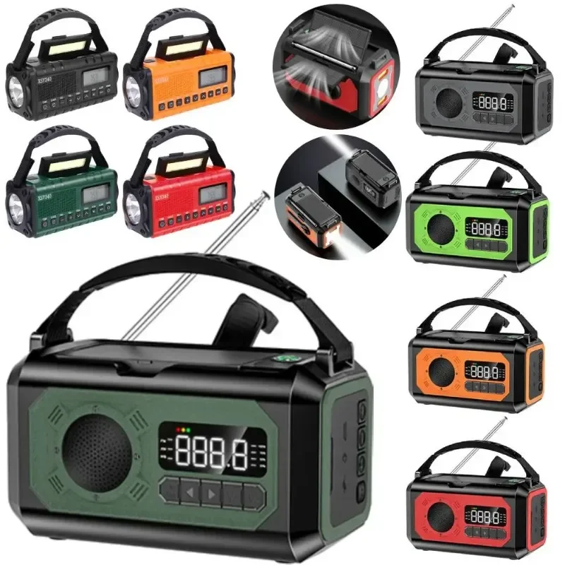 

12000mAh Weather Radio AM/FM/NOAA Multifunction Radio Hand Crank Solar Portable Emergency Radio Reading Lamp for Outdoor Camping