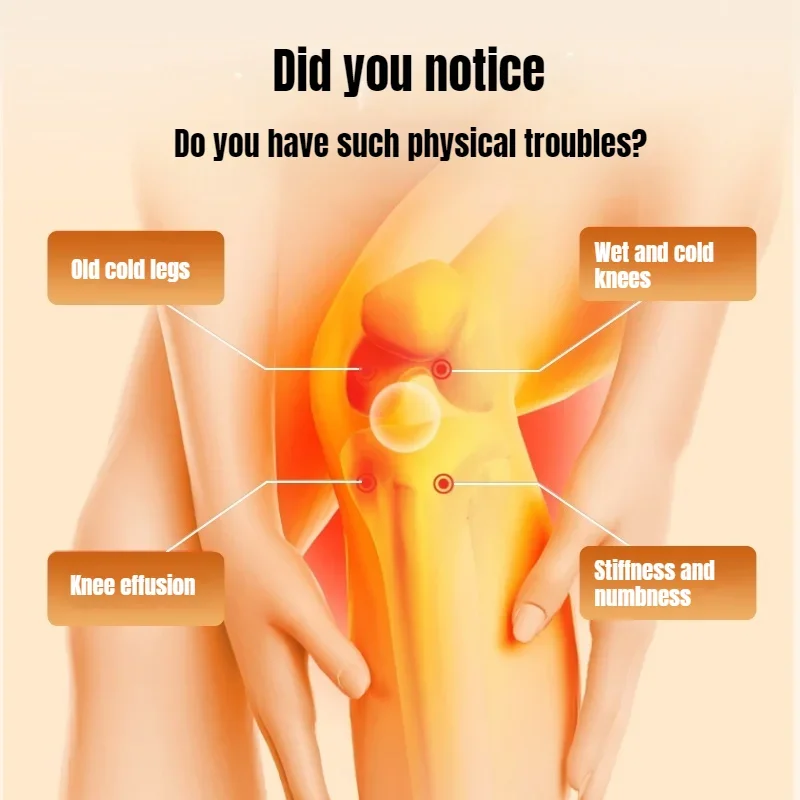 เครื่องนวดเข่าและน่องไร้สาย พร้อมความร้อนและแรงดันอากาศ 360 องศา °   แผ่นประคบร้อนแบบพกพาสำหรับขาและข้อต่อที่เย็น ปรับความร้อนได้