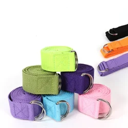 Sports Yoga Straps Durable Cotton Exercise Straps Adjustable D-Ring Buckle Yoga Stretch Pilates Belt Resistance Fitness Band