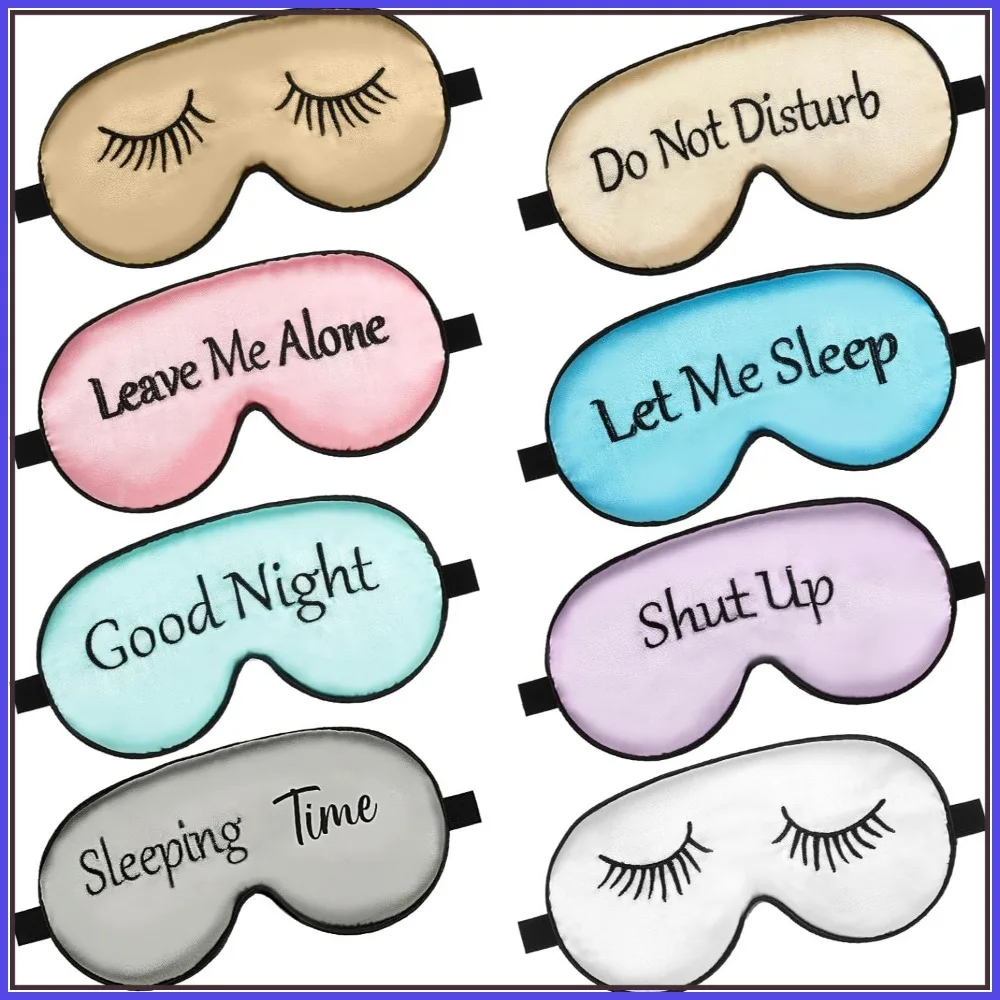 

8 Pieces Silk Eye Mask Set with Adjustable Strap, Soft Cute Blackout Blindfold for Sleep, Travel, Nap, Meditation