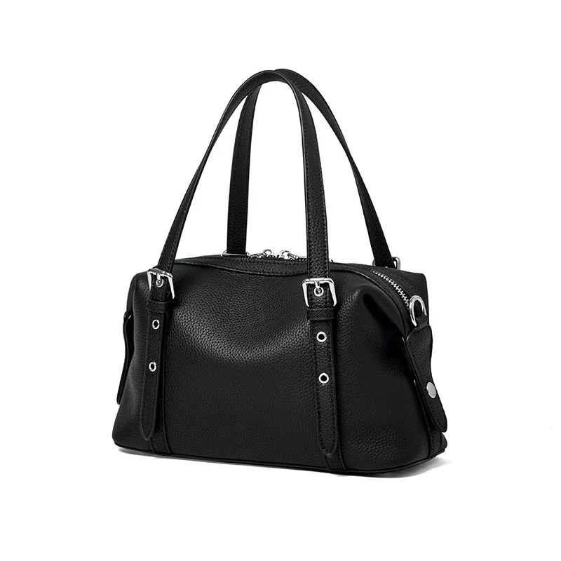 Женская сумка-бостон из натуральной кожи высшего качества, большая вместительная сумка через плечо, сумка-тоут для поездок на работу