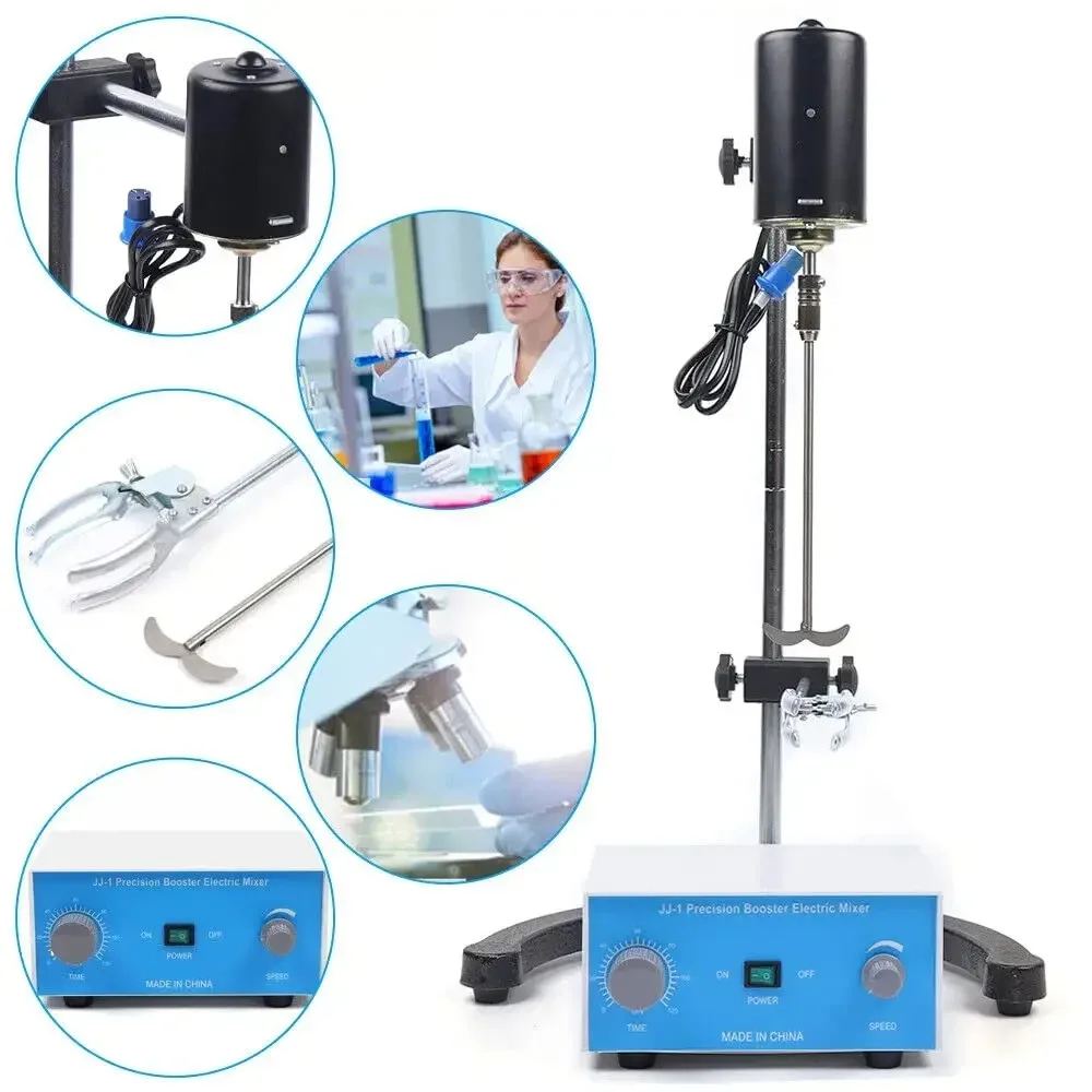NUOVO Miscelatore da laboratorio, miscelatore digitale di precisione da 2800U/min Max con timer 0-120Min Asta agitatore in acciaio inossidabile da 60 W