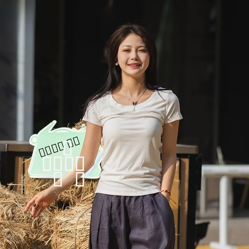 

Женская футболка Ort Sve T-irt Daisy Base, весна-лето, новинка, хлопок, вискоза, спандекс, круглый вырез, стандартная длина