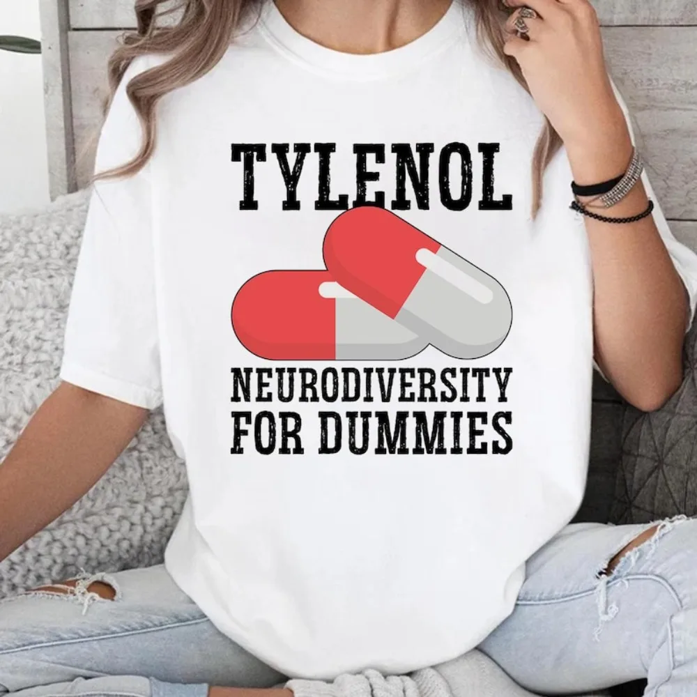 

Tylenol Shirt Neurodiversity for Dummies Tee ASD Support Autism Awareness Tops Tylenol Does Not Cause Autism T-shirt Men Women T