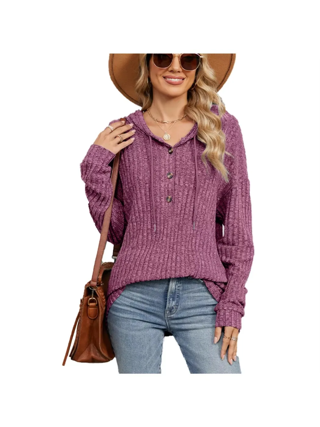 Women Long Sleeve Sweater Shirt Hoodies Tops with String