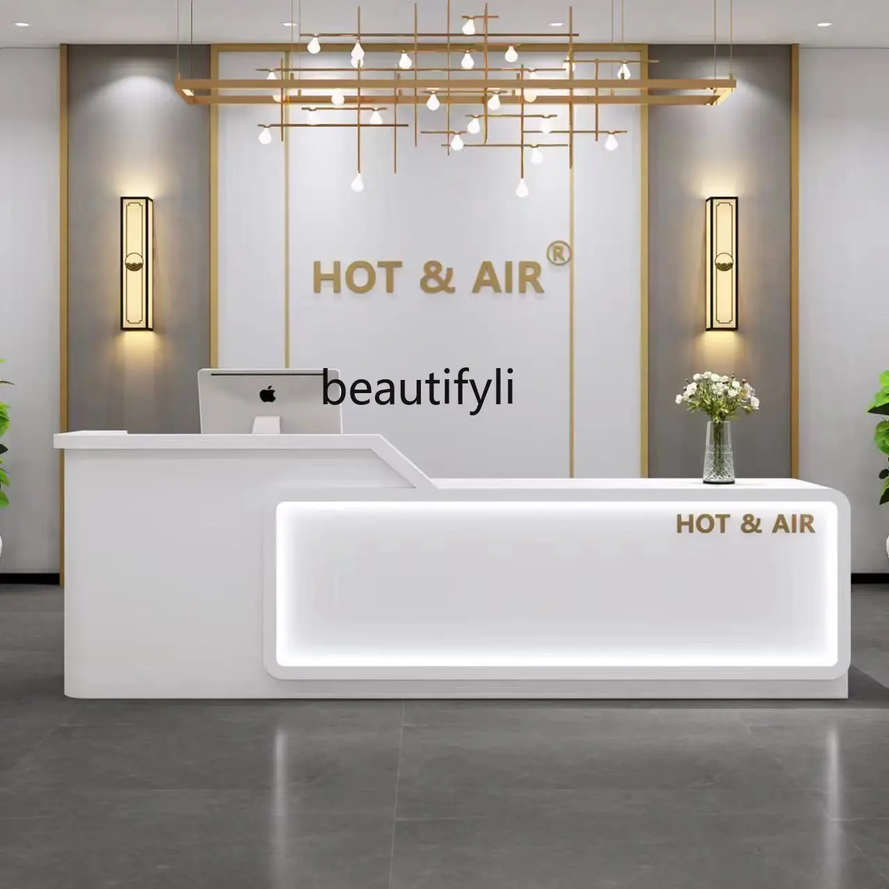 Beauty Salon Cashier Counter Clothing Store Yoga Studio Arc Bar Counter Company Front Desk Reception Desk