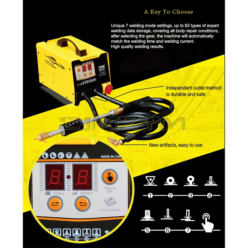 Spotter Puller Dent Repair Machine Stud Welder 3500A Spot Dent Puller Multispot intelligent digital Dent Pulling Spot Welder