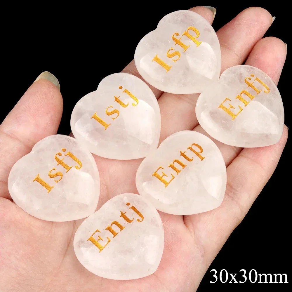1 قطعة الخرز الحجر شبه الكريمة الطبيعية 30x30 مللي متر على شكل قلب واضح الكوارتز محفورة نمط ستة عشر أنواع شخصية للاختيار