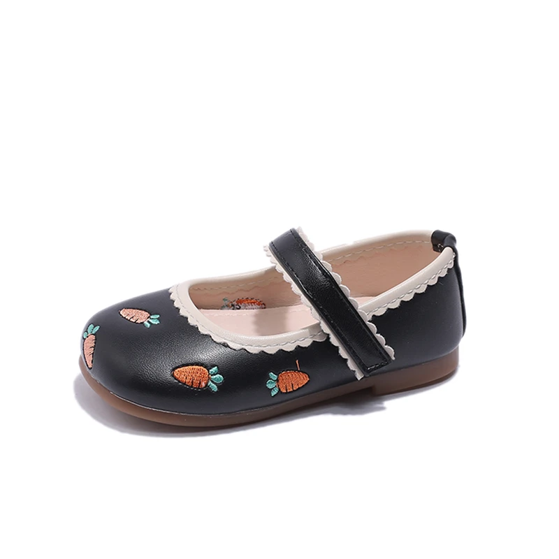 Kinder Student School Pu Lederen Schoen Lente Modieus Meisje Nieuwe Cartoon Wortel Single Flats Casual