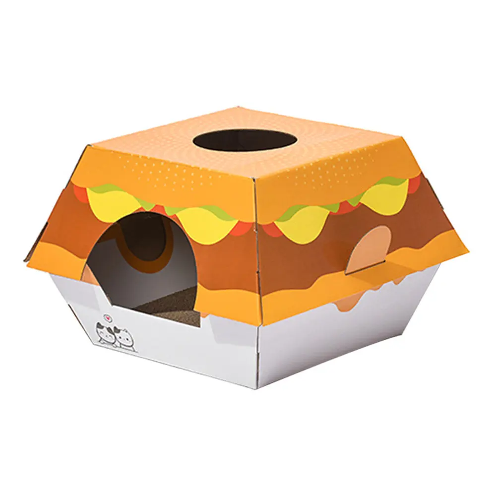 

Когтеточка-лежанка Burger Cat Nest Premium из гофрированного картона: прочная, многофункциональная, для физической и умственной активности котят