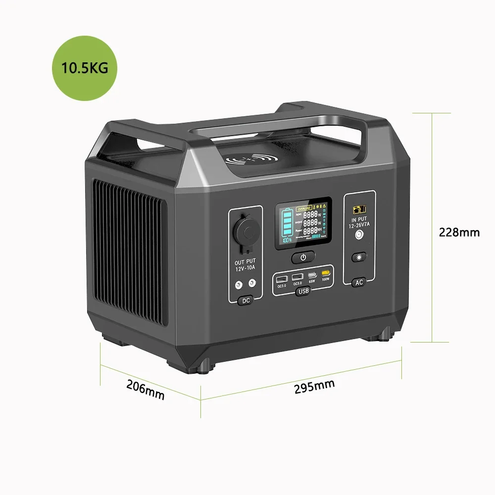 Anvolan Lifepo4 1008Wh AC 1200W Portable Power Station Solar Generator