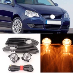 Luz antiniebla halógena delantera para coche, cubierta de rejilla o cable para VW Polo 9N3 MK4 Facelift 2005 2006 2007 2008 2009