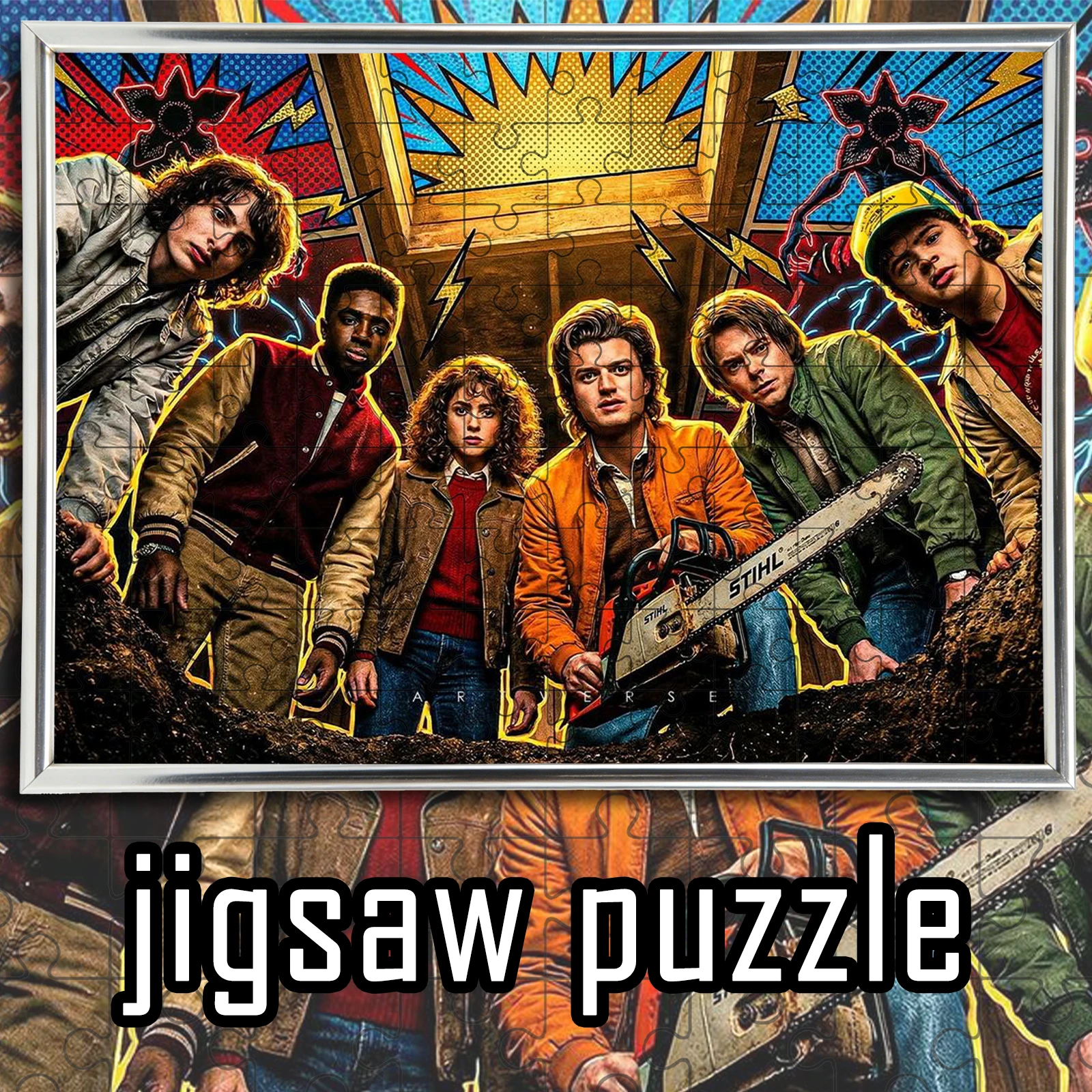 

Stranger Things American Comic Style Jigsaw 108/200/300/500/1000pcs wooden floor game puzzle,home decoration,gift