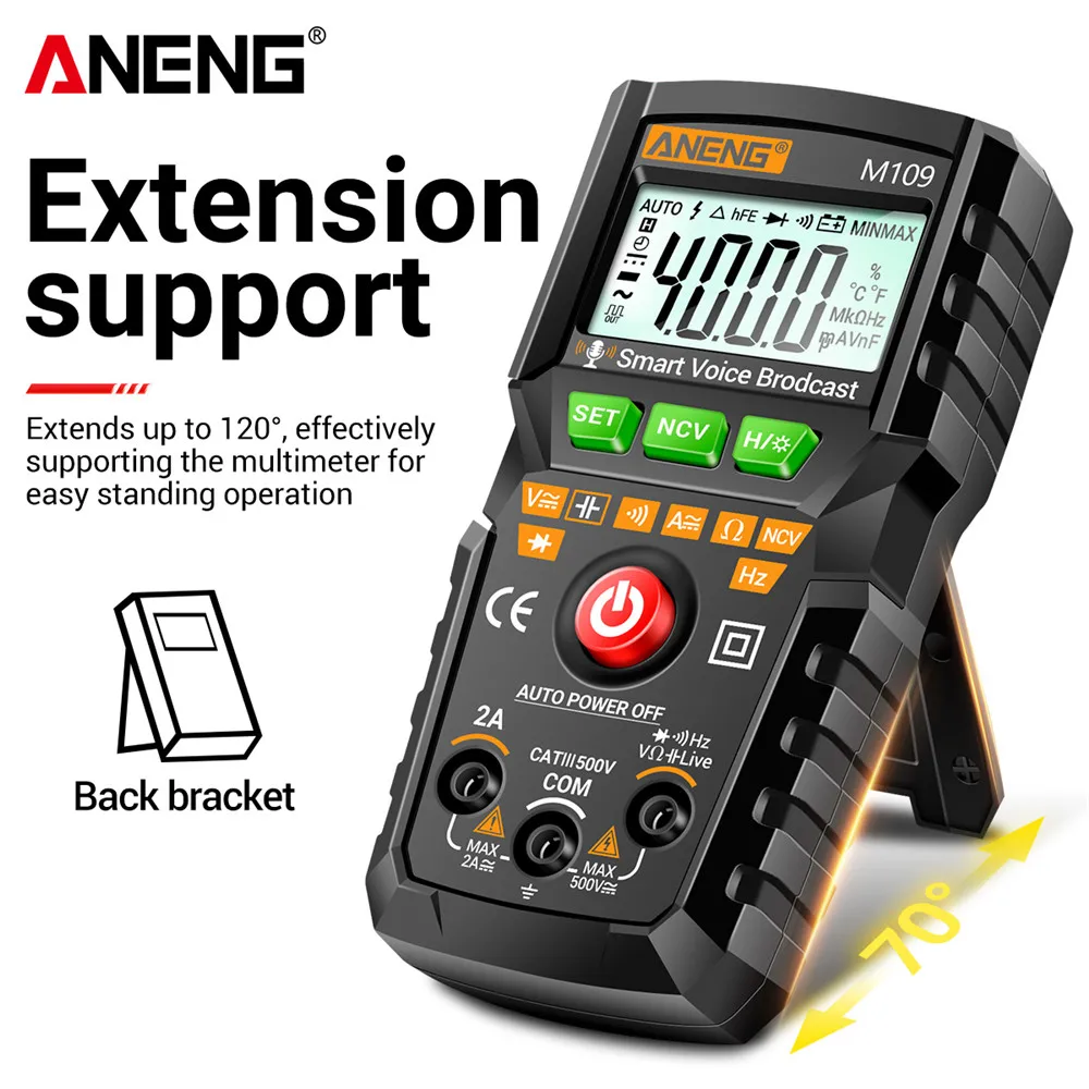Fully automatic voice broadcast M109, portable multifunctional high-precision digital display with stand on the back